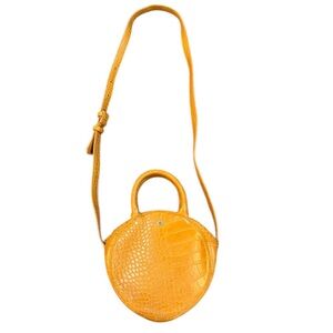 The‎ Lovely Tote Company Croc-Embossed Round Crossbody Bag Tan